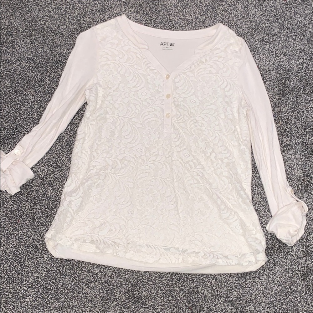 Cream lace long sleeve top